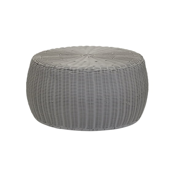 Household Essentials Handwoven Resin Storage Stool Ottoman, Gray