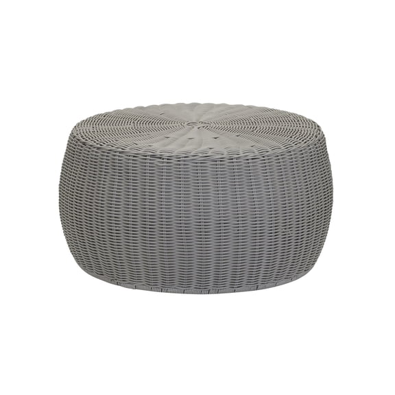 Household Essentials Handwoven Resin Storage Stool Ottoman, Gray
