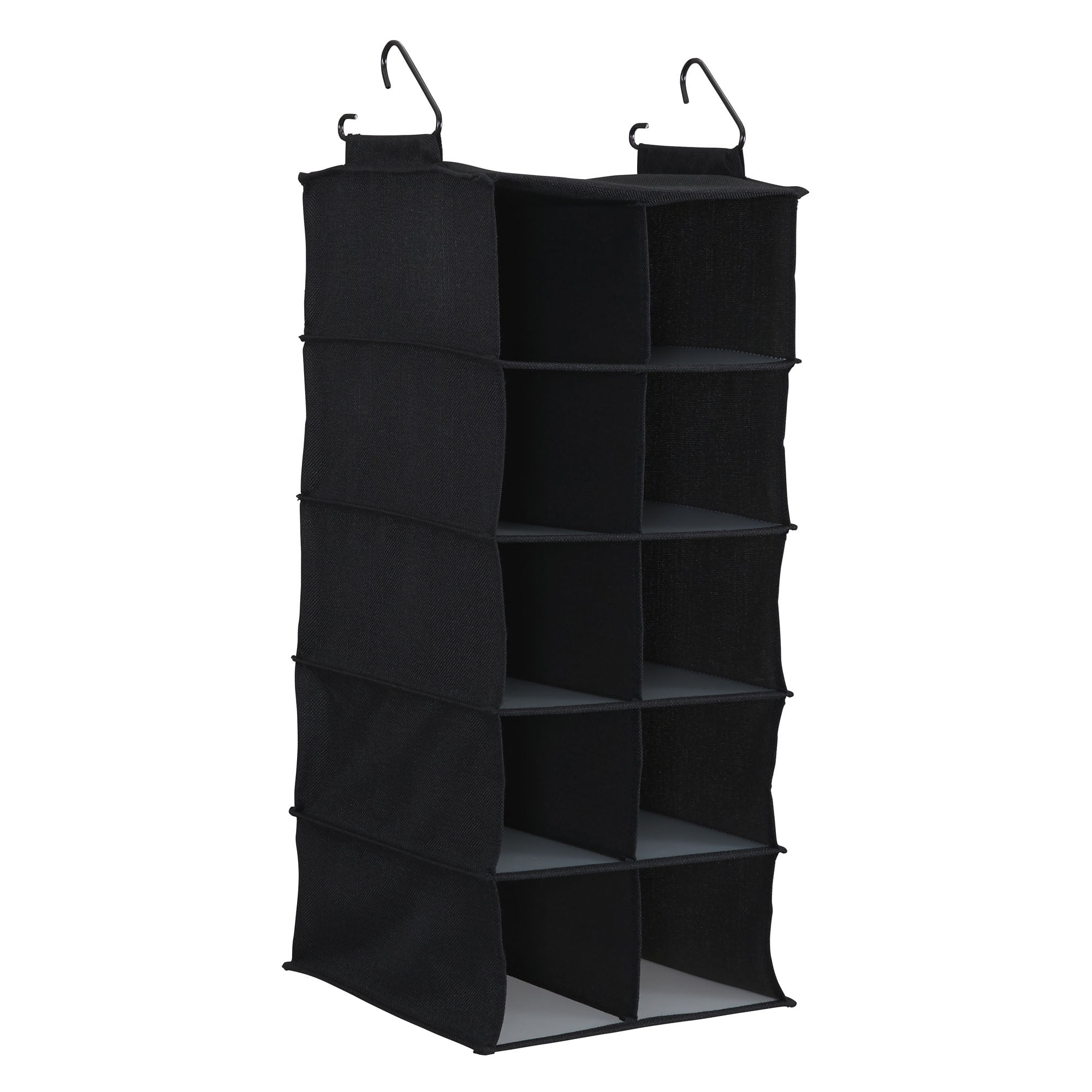 Household Essentials 10 Shelf Hanging Closet Organizer Black Linen