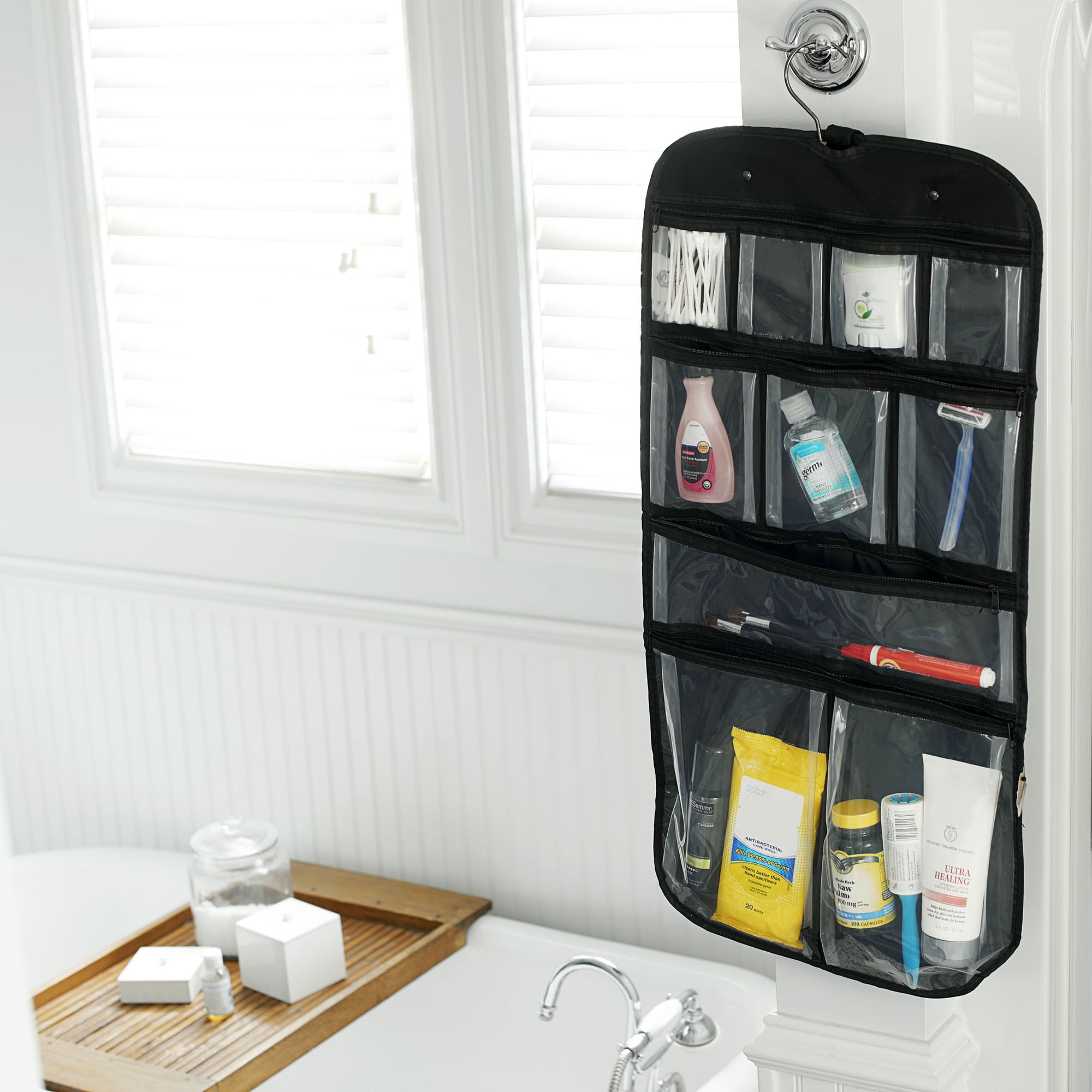 Household Essentials Hanging Cosmetics and Grooming Bag Travel, Black