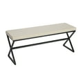 thumbnail image 1 of Household Essentials Harper Metal Bench with Boucle Upholstered Cushion, Cream and Black, 1 of 9