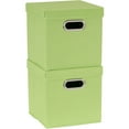 thumbnail image 1 of Household Essentials Heather KD Cube Set, 2pk, Collapsible Linen, Apple, 1 of 5