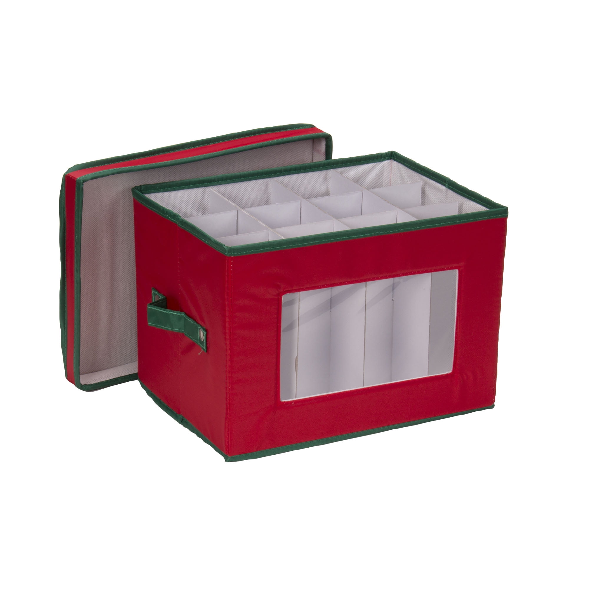 Red and Green Foldable Fabric Christmas Stemware Storage Box