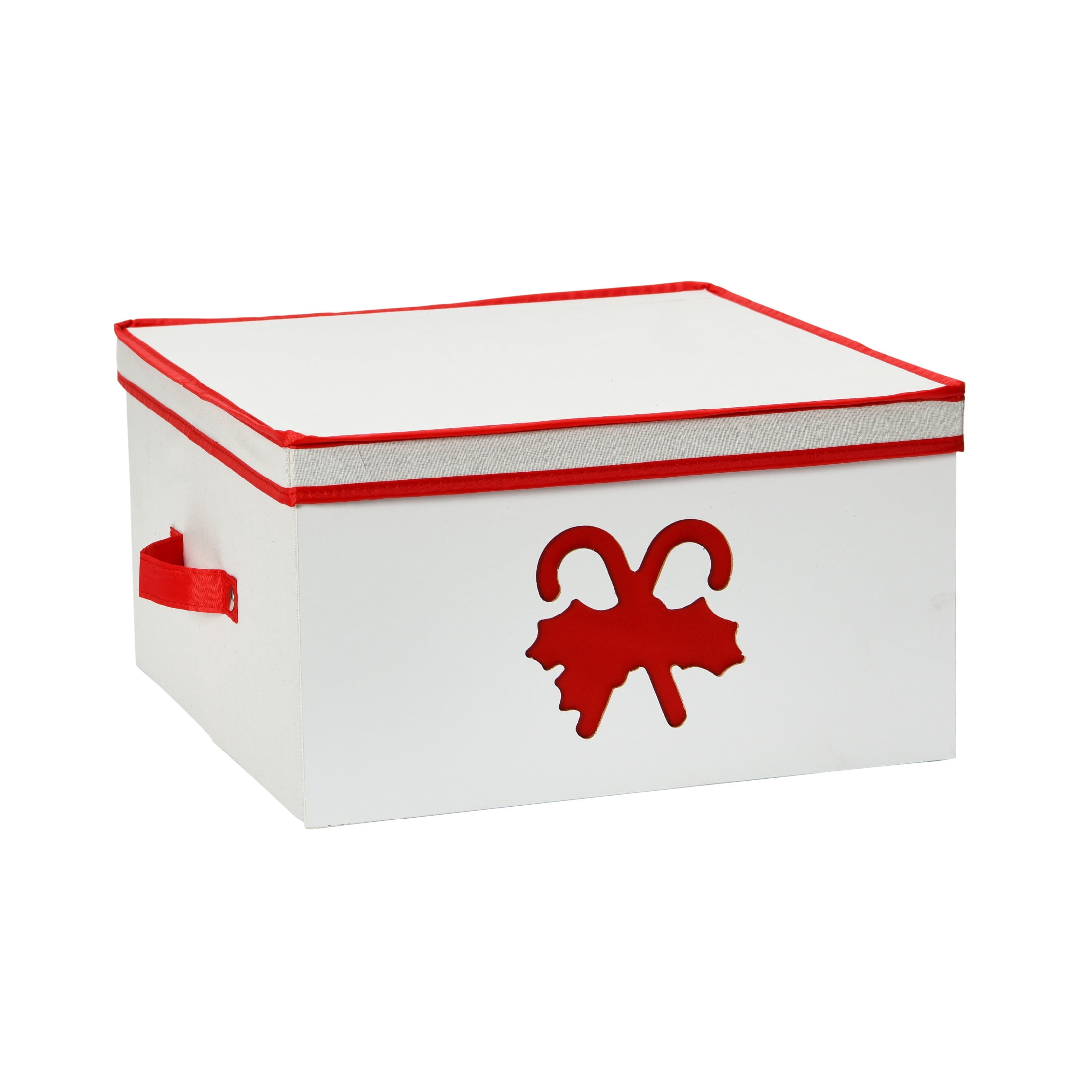 Household Essentials Holiday Storage Box, Large, Red Candy Cane