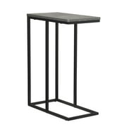 Household Essentials Jamestown C-Shaped for Accessibility Side End Table Rustic Texture Slate Concrete and Black Metal