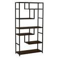 thumbnail image 1 of Household Essentials 6 Tier 65'' Tall Etagere Bookcase, Mid Century Walnut, 1 of 5