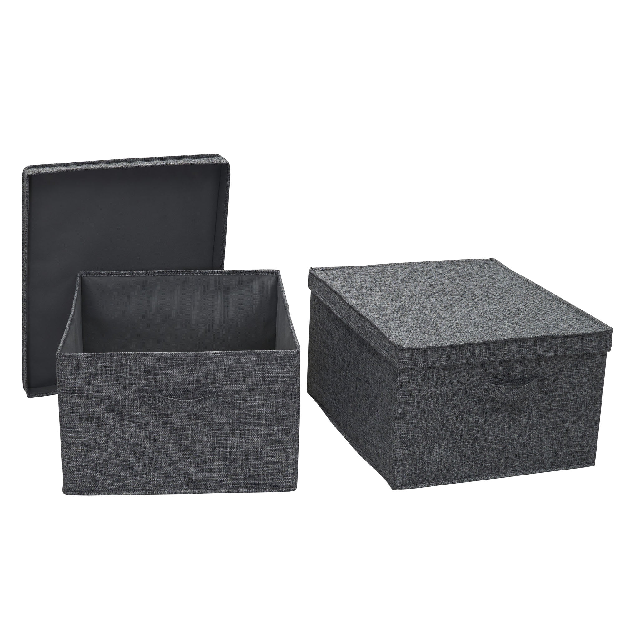Graphite Jumbo Fabric Storage Bins with Lids