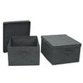thumbnail image 1 of Household Essentials Jumbo Fabric Storage Bins 2 Pack, Sturdy Sides and Reinforced Bottom, Luxe Poly Linen Fabric, Graphite Linen, 1 of 7