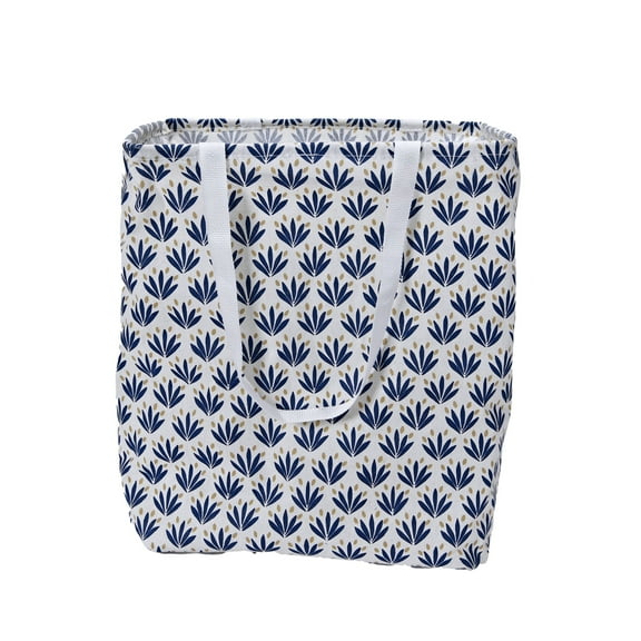 Household Essentials Krush Rectangular Laundry Bag with Handles, Blue Cacti