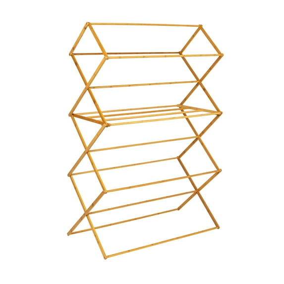 Household Essentials Large Bamboo Collapsible Drying Rack, Natural
