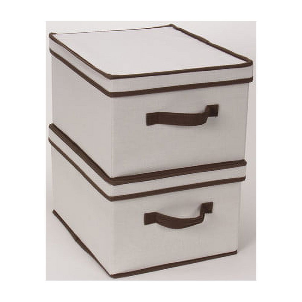 Household Essentials Large Canvas Storage Box with Brown Trim - image 1 of 6