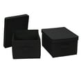 thumbnail image 1 of Household Essentials Large Fabric Storage Bins 2 Pack, Soft Poly Linen with Sturdy Sides, Attached Handle and Fully Removable Lid, Black, 1 of 7