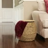 Household Essentials Large Round Water Hyacinth Wicker Storage Basket with Lid