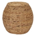 thumbnail image 1 of Household Essentials Handwoven Water Hyacinth Barrel Wicker Storage Basket Side Table, Natural, 1 of 5