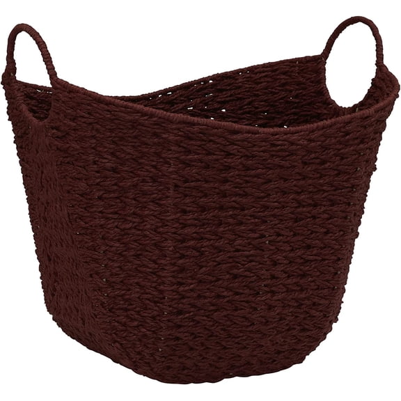 Household Essentials ML-4002 Tall Water Hyacinth Wicker Basket with Handles | Natural, Brown