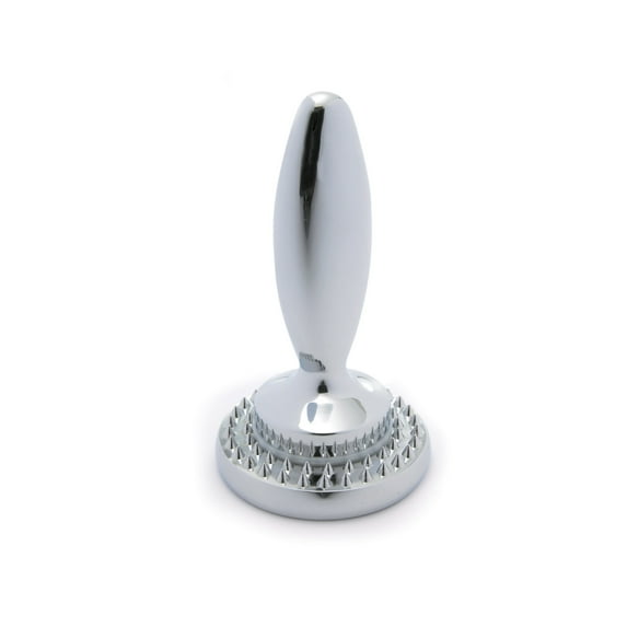 Household Essentials Meat Tenderizer, Reversible Dual Use with Textured and Smooth Surfaces, Chrome Plated and Dishwasher Safe