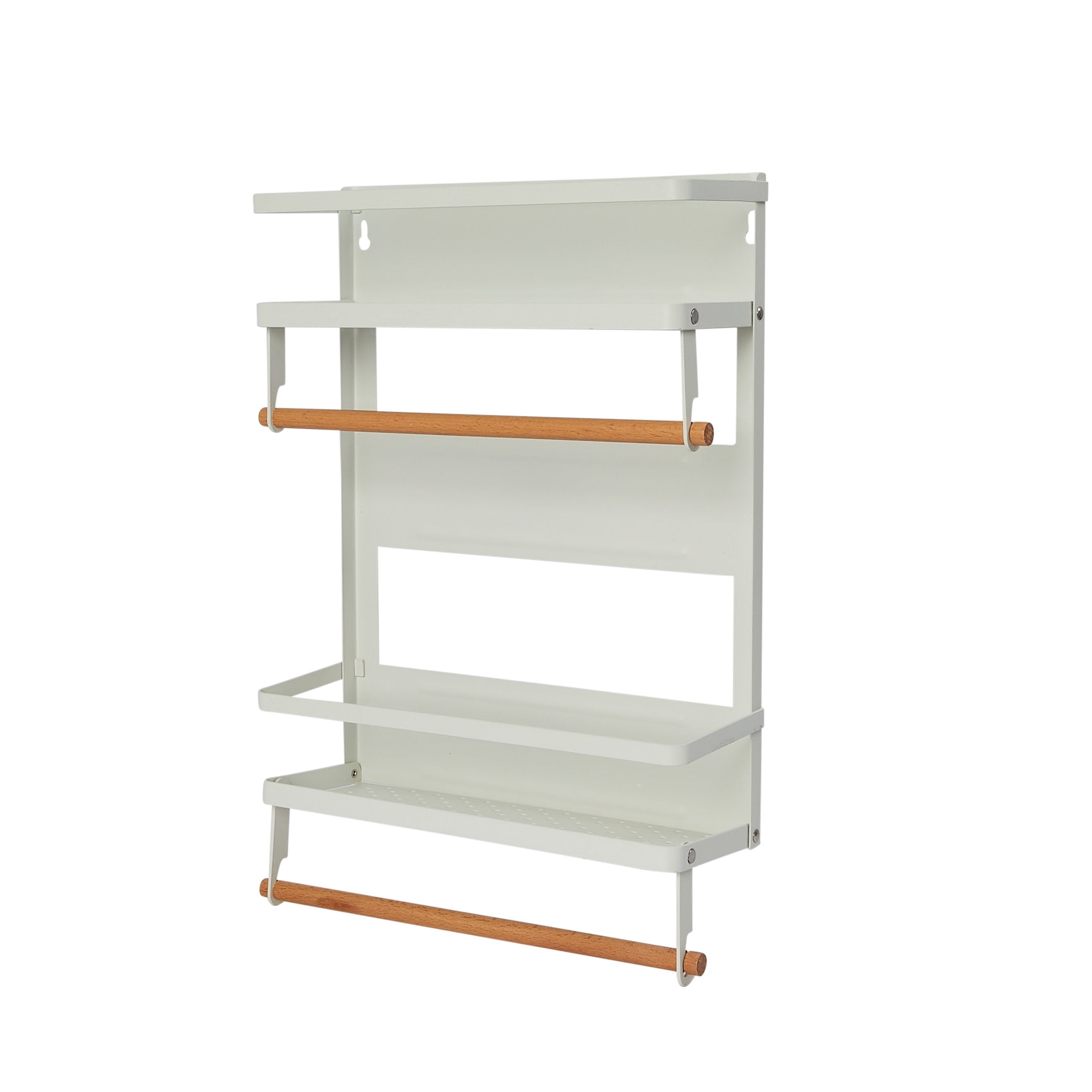 Household Essentials Metal Magnetic Organizer with Paper Towel Holder, White