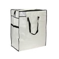 thumbnail image 1 of Household Essentials MightyStor Storage Tote Bag, Medium, Extra-Durable PE Canvas with 4 Handles,  Tear Resistant, Strong Zipper, Lightweight, Perfect for Long-Term Storage, White and Black, 1 of 4