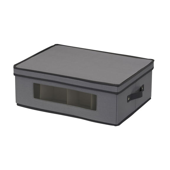 Household Essentials Mug and Tumbler Vision China Storage Box Chest, Gray