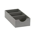 thumbnail image 1 of Household Essentials Organizer Tray, Accessory Organizer, Sturdy Drawer Organizer with Fabric Covering and Three Compartments, Grey, 1 of 12