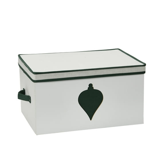 Household Essentials Ornament Storage Chest with 24 Pockets, Green