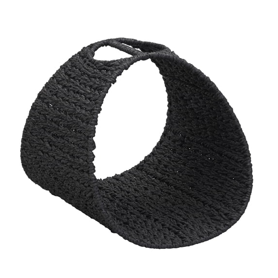 Household Essentials Oval Magazine Rack, Black Paper Rope