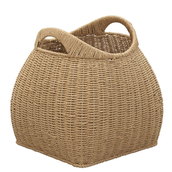 Household Essentials Paper Rope Basket with Handles, Natural