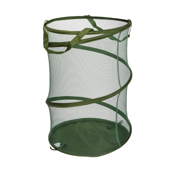 Household Essentials Pop-Up Mesh Laundry Hamper, Olive Green