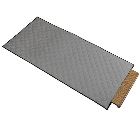 Household Essentials Quilted Table Leaf Storage Bag, Heavy-Duty Poly-Cotton Canvas, Interior Storage Pocket, Zippered, Lightweight, Protective, Spacious, Gray with Charcoal Trim