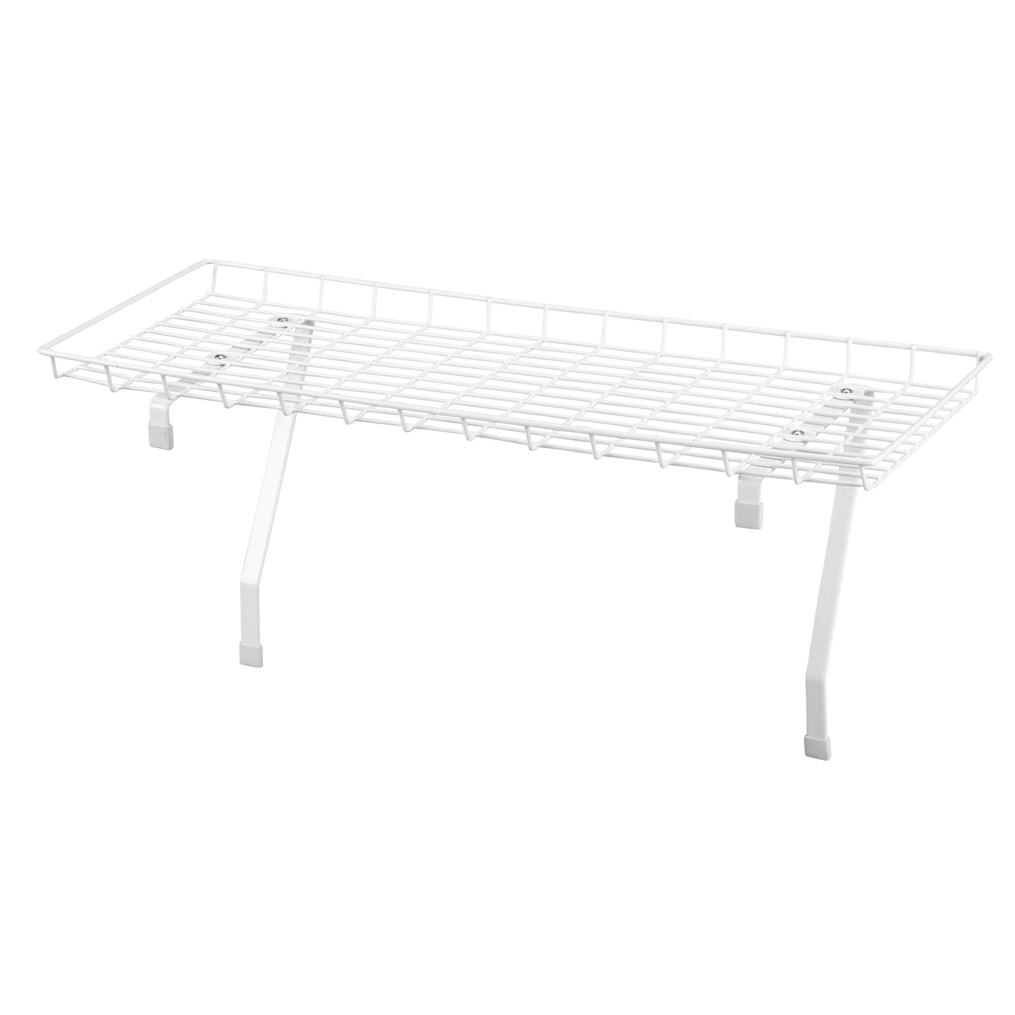 Household Essentials Rear Display Over-The-Washer Storage Shelf to Organize and Store Laundry Room Supplies, White
