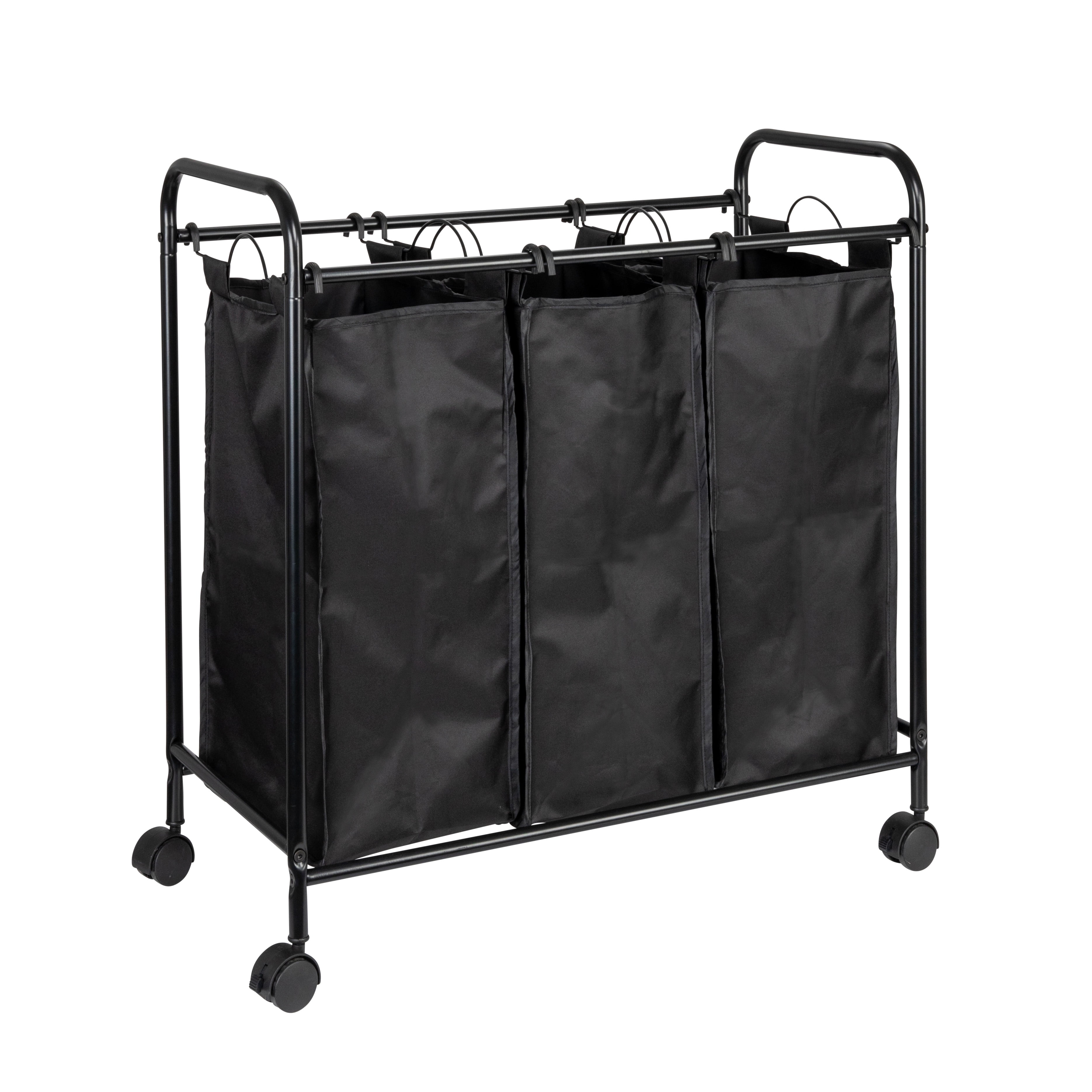 Household Essentials Rolling Triple Laundry Sorter, Black - Walmart.com