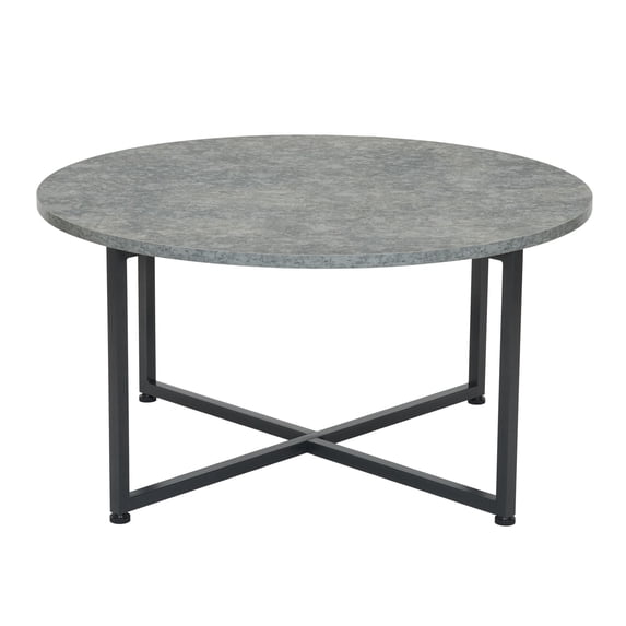 Household Essentials Round Coffee Table, Faux Slate