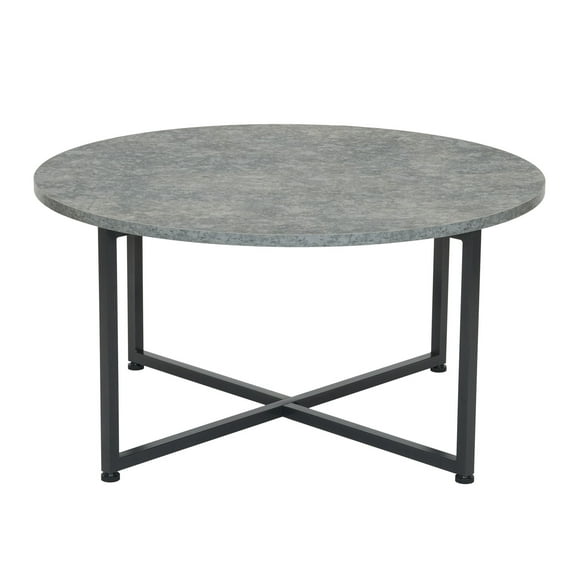 Household Essentials Round Coffee Table, Faux Slate