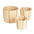 thumbnail image 1 of Household Essentials Round Handwoven Corn Rope Baskets with Thin Stripes and Plastic Liner, Natural, Set of 3, 1 of 5