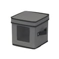thumbnail image 1 of Household Essentials Saucer Storage Box, Holds 12 Saucers with Felt Protectors, Windowed Panel, 2 Riveted Handles, Foldable and Stackable Box, Gray, 1 of 8