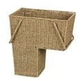 thumbnail image 1 of Household Essentials Wicker Stair Basket with Handles, Handwoven Seagrass, Sits on Two Stairs, Lightweight, Eco-Friendly, 1 of 8