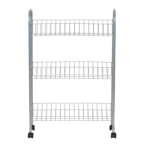 Household Essentials Slim Storage Cart, 3 Shelf Storage Cart with Wheels, Perfect for Laundry Rooms, Bathrooms, Pantries, Kitchens and More