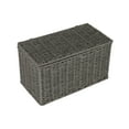 thumbnail image 1 of Household Essentials Small Handwoven Paper Rope Wicker Basket with Lid, Grey, 1 of 1