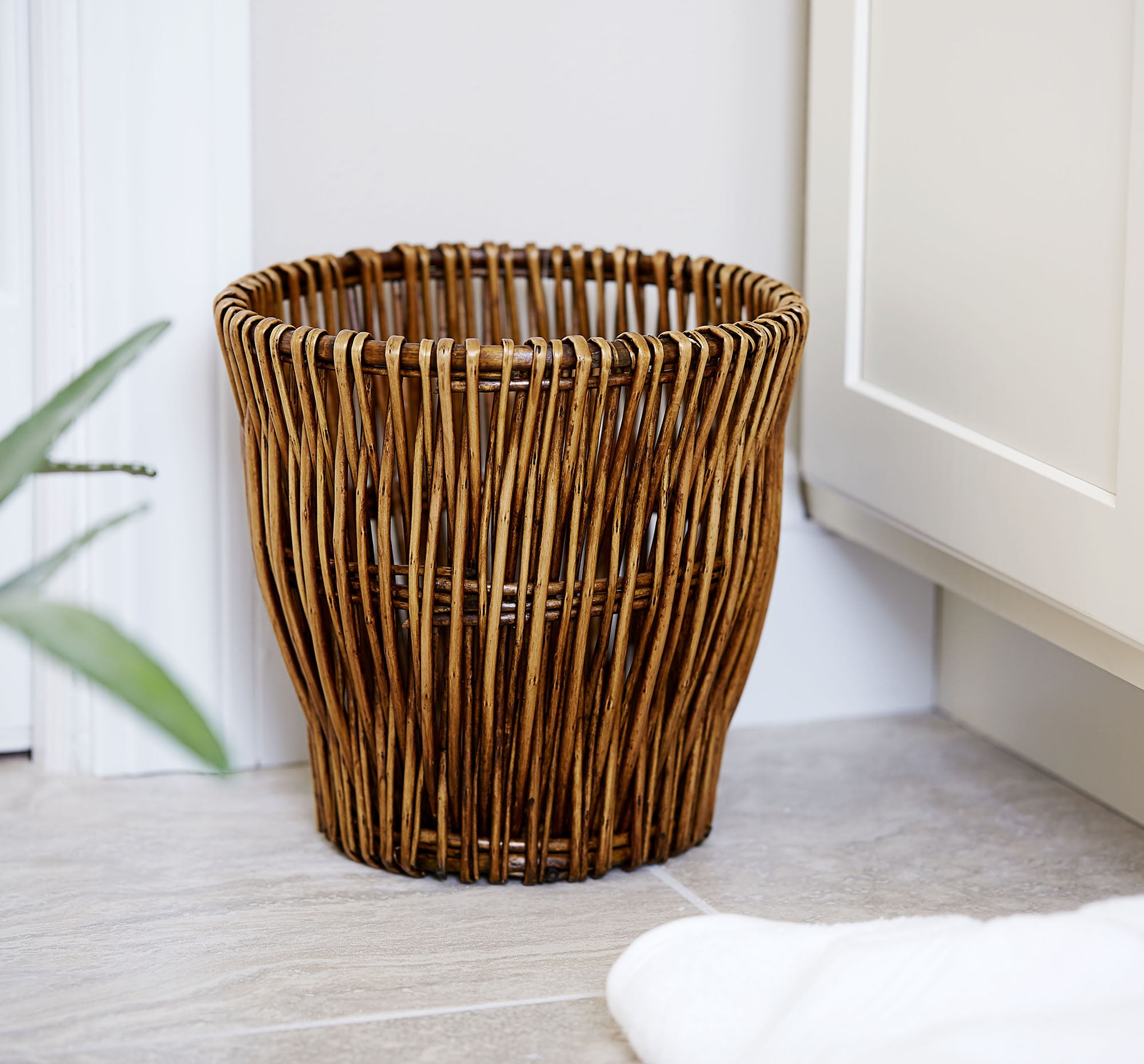 Household Essentials ML2225 Small Reed Willow Waste Basket