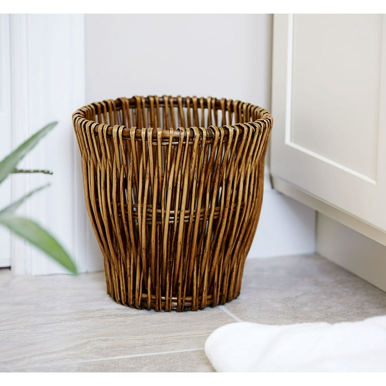 Household Essentials Small Reed Willow Waste Basket - Brown