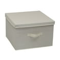 thumbnail image 1 of Household Essentials Square KD Storage Box With Lid, 15”x15”x10”, Breathable Canvas Sides With Sturdy Sides, Perfect for Closet or Storage Room Organization, Includes Handle for Easy Access, Natural, 1 of 7