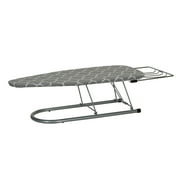 Household Essentials Steel Table Top Ironing Board with Iron Rest, Mesh with Cotton Cover, Thick Fiber Pad, Heat and Scorch-Resistant, Over-The-Door Hook, Compact, Foldable, Gray and White