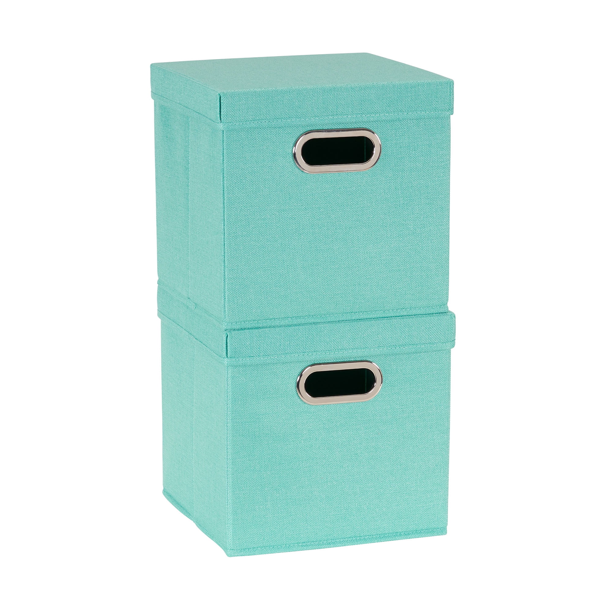Standard Home Depot Racks Household Essentials Storage Bins with Lids and Chromed Grommet Handles ...