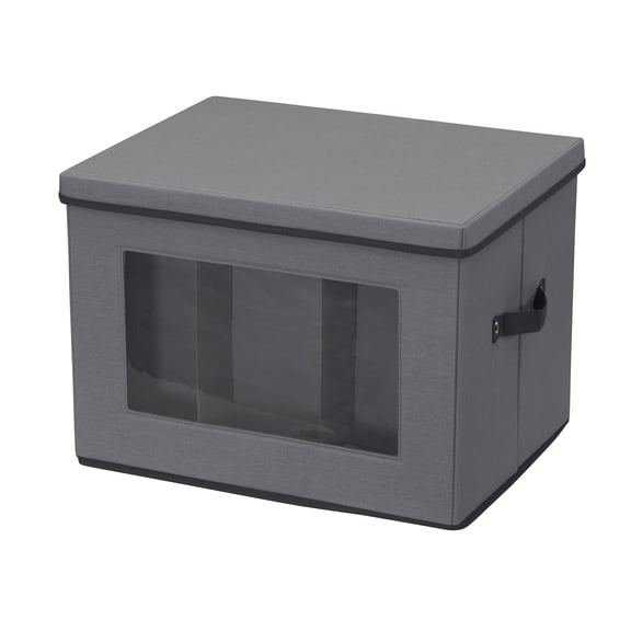 Household Essentials Tall Wine and Bottle Storage Chest, Gray