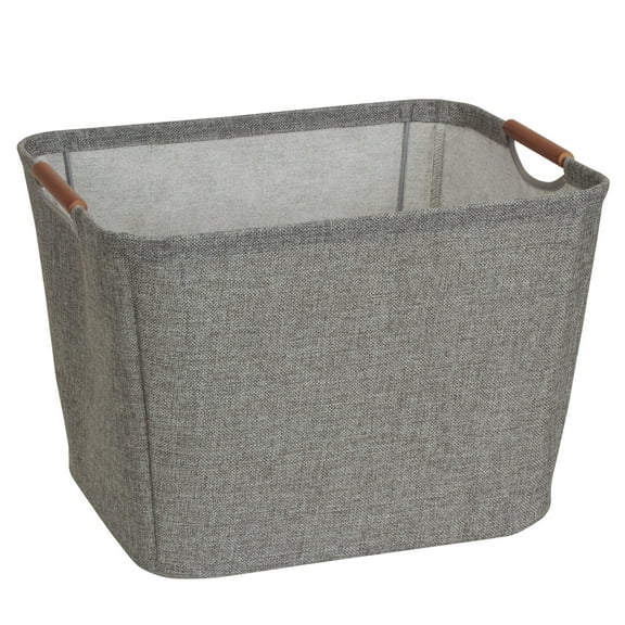 Household Essentials Medium Tapered Soft-Side Storage Bin with Wood Handles
