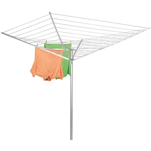 Household Essentials Umbrella Clothesline Outdoor Dryer, 12 Lines with 165 Feet of Drying Space, Aluminum Arms and Steel Post, Collapsible