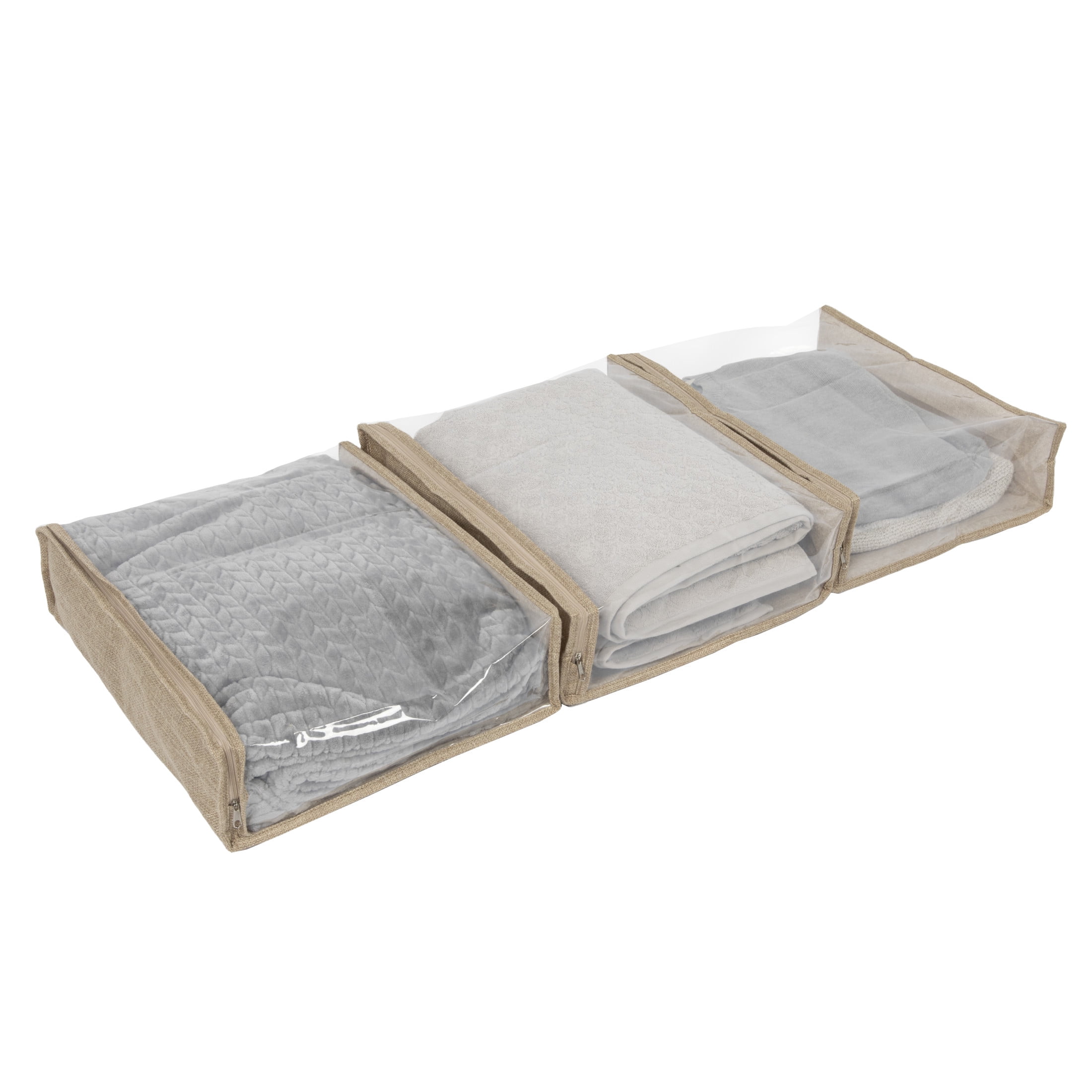 Household Essentials Under Bed Zippered Sweater Storage Bags with Clear ...