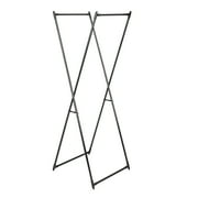 Household Essentials Valet Folding Clothes Rack, Strong Metal X-Frame, Chic Design, Great for Guest and Dressing Rooms, Portable and Easy to Use, Folds Flat, Black