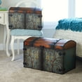 thumbnail image 1 of Household Essentials Vintage Wood Storage Trunk, Large, 1 of 2