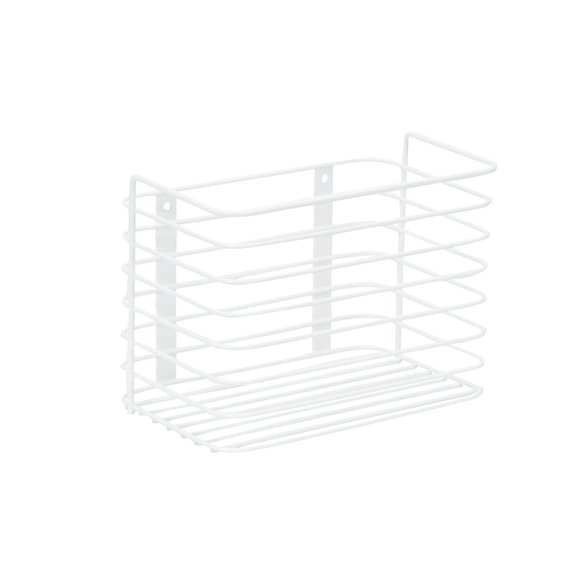 Household Essentials Wall Mount Kitchen Organizer, White